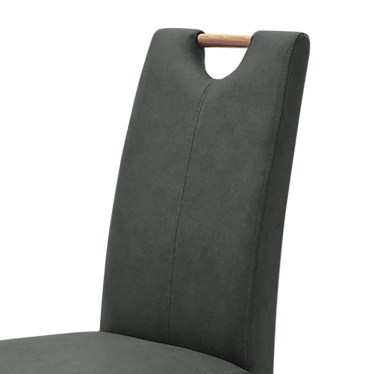 home24 Polsterstuhl Alessia II 2er-Set 47 x 99 x 59cm Schwarz/Anthrazit/Eiche von home24