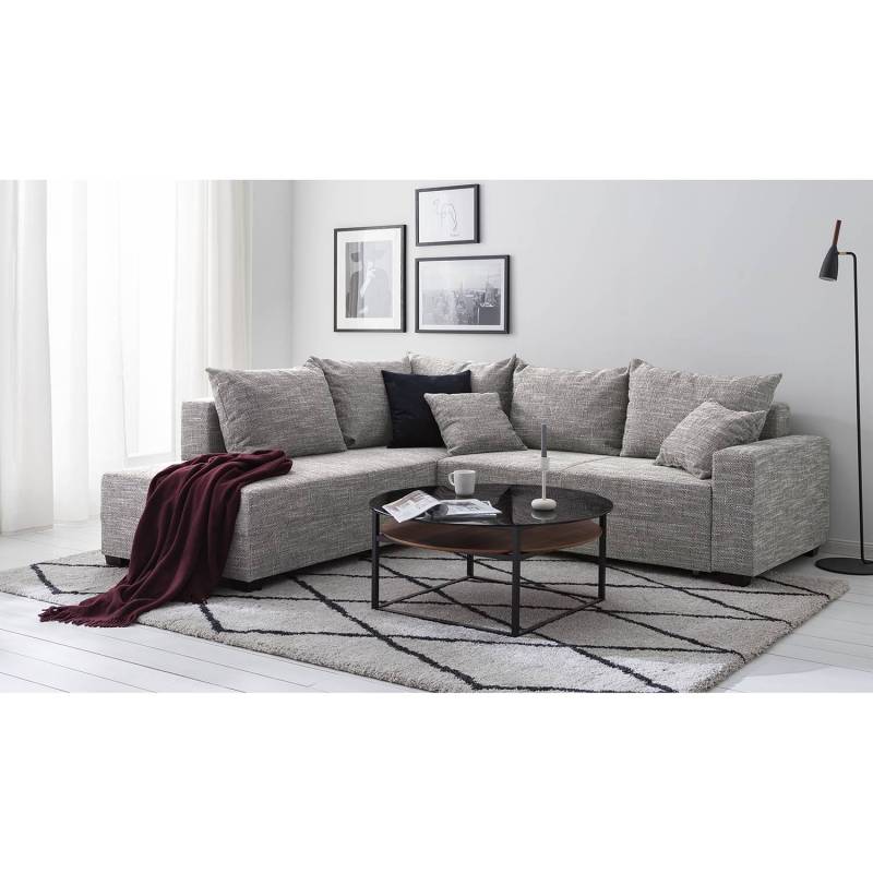 roomscape Ecksofa Inywa Grau Strukturstoff 245x70x215 cm (BxHxT) mit Schlaffunktion/Bettkasten Modern von roomscape