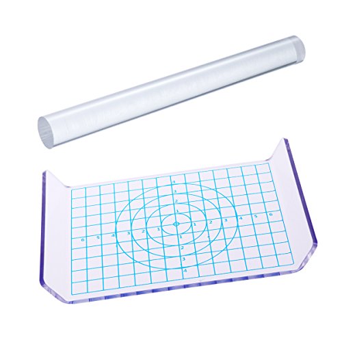 ROSENICE Acryl-Tonroller mit Acrylplatte mit Messraster zum Formen und Modellieren, 2 Stück ROSENICE Acryl-Tonroller mit Acrylplatte mit Messraster zum Formen und Modellieren, 2 Stück von rosenice
