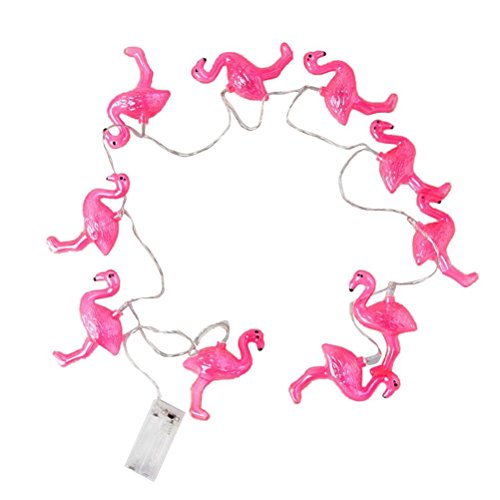 ROSENICE LED Lichterkette Batteriebetrieben Flamingo Hochzeit Weihnachten Garten Dekoration 1.5m von rosenice