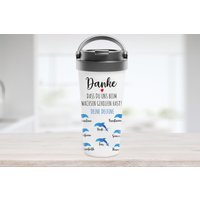 Abschiedsgeschenk Erzieherin Tagesmutter Lehrerin | Delfine Dolphins Gruppe Edelstahl-Reisebecher Personalisiert von rotekirschen