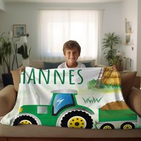 Kuscheldecke Traktor Für Kinder, Personalisierte Decke Mit Trekker, Traktormotiv, Geschenk Kinder Zu Weihnachten, Geburtstag, Nikolaus Kuscheldecke Traktor Für Kinder, Personalisierte Decke Mit Trekker, Traktormotiv, Geschenk Kinder Zu Weihnachten, Geburtstag, Nikolaus von rotekirschen