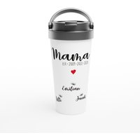 Mama Mum Papa Dad | Edelstahl Thermobecher Geschenk Coffee To Go Becher| Geburtstag Vatertag Muttertag Pusteblume von rotekirschen