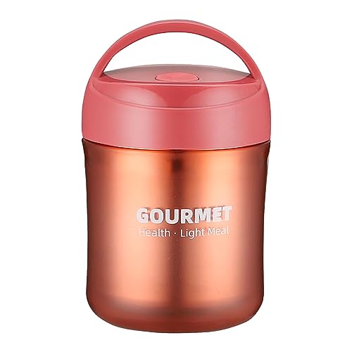 Edelstahl Isoliert Tassen Vakuum Auslaufsicher ThermobehäLter FüR Lebensmittel Mit Griff Thermal Lunch Box FrüHstüCk Tassen Versiegelt Suppe Dosen Mit LöFfel Portable Suppe Thermos Food Jar (Rot) von routinfly