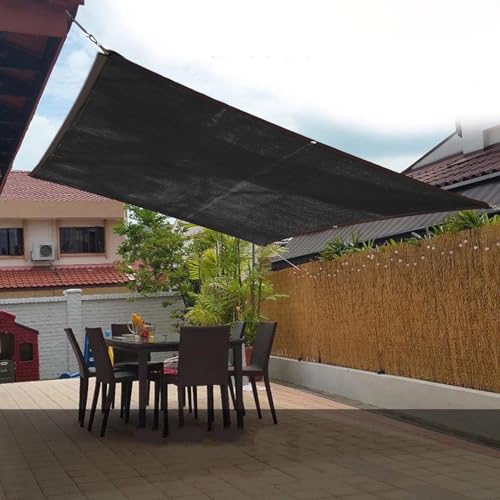 Sonnensegel, Schattierungsnetz Rechteckig mit 10m Seile, Sonnensegel Balkon 95% UV-Schutz Schattiernetz Geeignet für Balkon Schwimmbad Terrasse Garten Camping Outdoor (2x4m, Schwarz) von routinfly