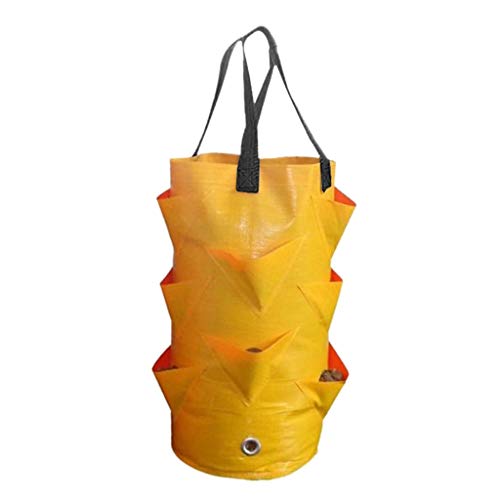 routinfly Hochbeet Pflanzsack,Garten Wachsende Tasche,Blumen Pflanzbeutel,Pflanzbeutel mit Griffe Pflanzen Tasche Grow Tasche Pflanzenschutzsack,Töpfe Container Garten Kindergarten Pflanzen (Gelb) von routinfly