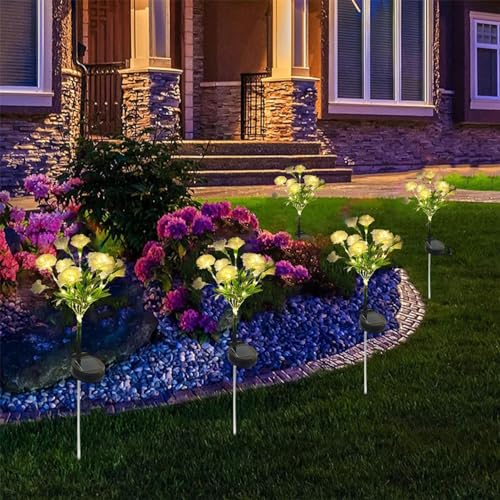 routinfly Kunstblumen wie echt, Künstliche Blumen UV-Beständige Plastikblumen Wetterfeste Wetterfest Kunstpflanzen Außen Blumenstrauß Pflanzen für Balkon Garten Balkonkasten Blumenkasten (Weiß) von routinfly