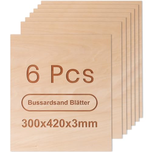 ROWOOD Sperrholzplatte 3mm a3 420x300mm 6Stück Linde holzplatte Zuschnitt Nach Maß Unbehandeltes Bastelhölzer Holz für Modellbau Laserschnit Laser Gravur Holz Brennen Malerei CNC ROWOOD Sperrholzplatte 3mm a3 420x300mm 6Stück Linde holzplatte Zuschnitt Nach Maß Unbehandeltes Bastelhölzer Holz für Modellbau Laserschnit Laser Gravur Holz Brennen Malerei CNC von rowood