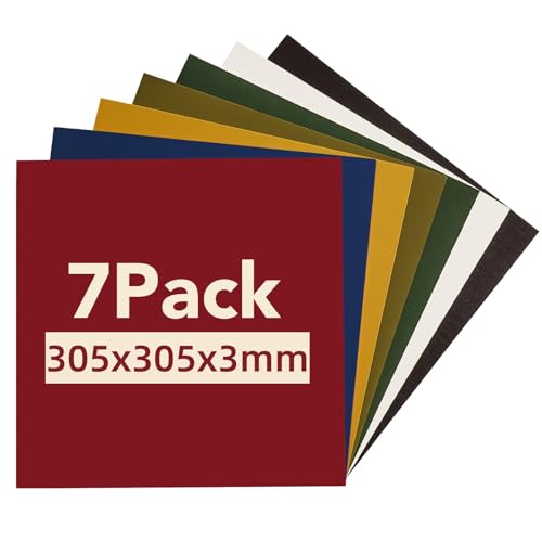ROWOOD Sperrholzplatten vorgefärbt 7PCS 305x305x3mm Sperrholzplatten für Modellbau, DIY-Basteln, Lasergravur, Holzverbrennung von rowood