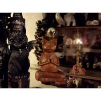 Buddha Katze Räuchermännchen, Meditierende Katze, Holzkatze, Handgeschnitzt, Räucherstäbchenhalter, Räuchermünzen, Seele, Spirituell, Katzenherz von royalpanopticon