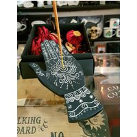 Hamsa Hand Incense Stick Brenner, Hamsa Henna Hand, Räucherstäbchenhalter, Kuriositäten, Handarbeit, Handdekor von royalpanopticon