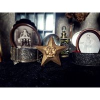 Vintage Christmas Wachs Ornament, Vintage Stern, Stern Gesicht, Weihnachtsdekoration, Handgemacht, Weihnachten, Vintage, Sterndekor, Mond von royalpanopticon