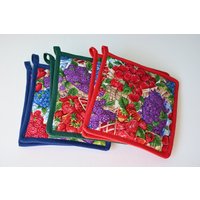 Hot Pads Beeren Topflappen, 19, 5 X cm Quadratisch, Erhaben Bunt, Rot Und Blau, Küche, Herd-Topf, 2Er-Set Oder 3Er-Set von rrdesigns561