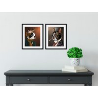 Boston Terrier Gentleman Und Lady Set, Boston Terrier Geschenk, Hunde Verkleidet, Wandkunst von rubenacker