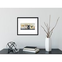 Boston Terrier Geschenk, Braun Roter - The Line Up Print, Wand Kunst Wohnkultur von rubenacker