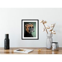 Boxer Hund Geschenk, Boxer Kunstdruck Von Janet Rubenacker, Wandkunst, Kunst von rubenacker