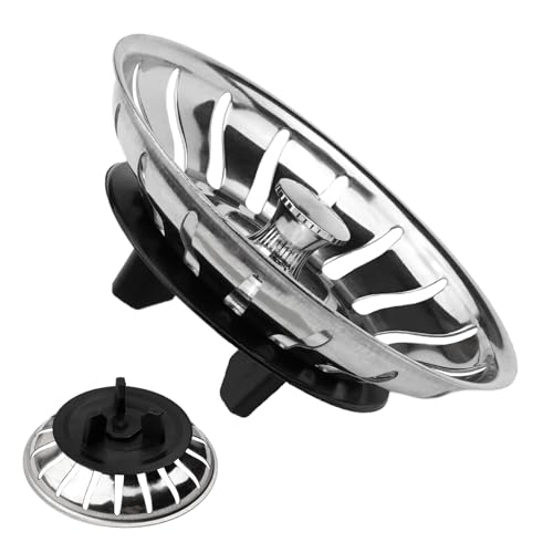 2 in 1 Stöpsel Siebkörbchen Ø 80mm passend für IKEA ATLANT Siphon DOMSJÖ Spülbecken Ersatzteile Dichtung Dichtungsring 402.805.60 (1 Stück) von rudis-spareparts