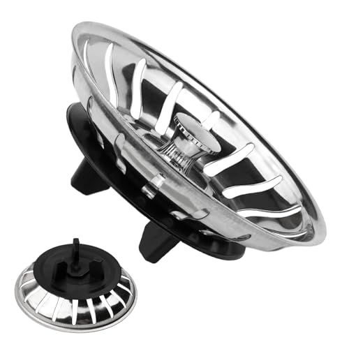 Stöpsel Siebkörbchen mit Dichtung Ø 80mm passend für IKEA ATLANT DOMSJÖ Spülbecken Dichtungsring Siphon Ersatz (1 Stück) (Dichtung (Dreibein)) von rudis-spareparts