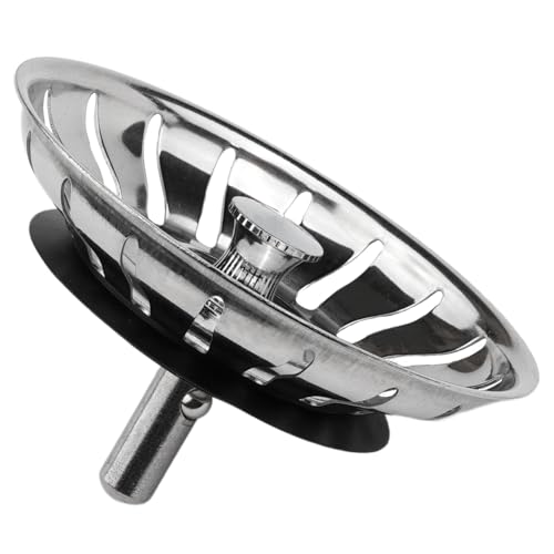 Stöpsel Siebkörbchen mit Dichtung Ø 80mm passend für IKEA ATLANT DOMSJÖ Spülbecken Dichtungsring Siphon Ersatz (1 Stück) (Führungsstange (Kugelmechanismus)) von rudis-spareparts