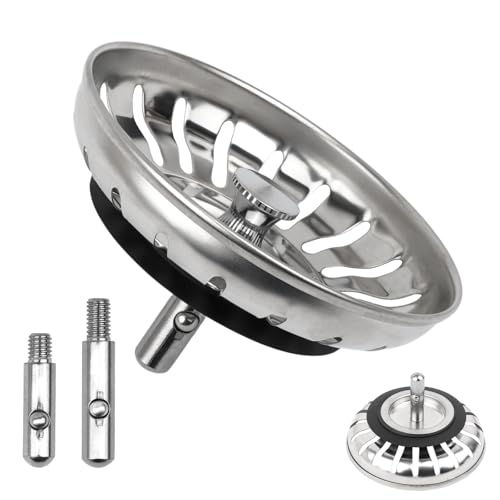 Universal Spüle Stöpsel 80 mm Siebkörbchen Spülbecken Waschbeckenstöpsel Abflussstopfen aus Edelstahl Sieb für Küche Spülbecken (1 Stück) von rudis-spareparts