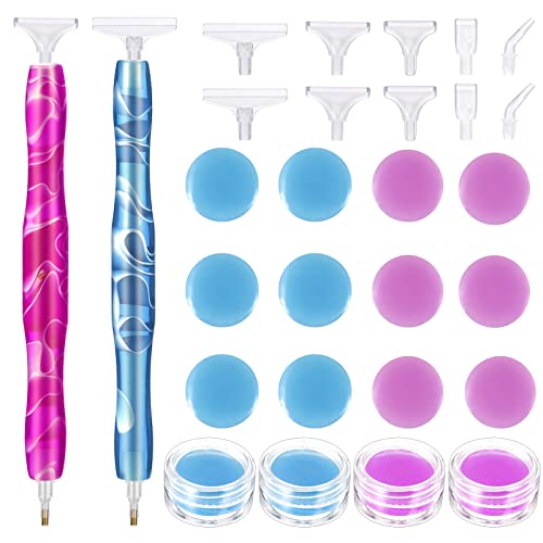 Resin Diamond Painting Pen, Diamant-Malstift aus Kunstharz Stift Diamanten Kurviger Stift, 5D Diamant-Malerei Werkzeuge mit 12 Teilen Kleber +12 Stücke Ersatz Stiftköpfe für DIY Resin Diamond Painting Pen, Diamant-Malstift aus Kunstharz Stift Diamanten Kurviger Stift, 5D Diamant-Malerei Werkzeuge mit 12 Teilen Kleber +12 Stücke Ersatz Stiftköpfe für DIY von Nextuyere