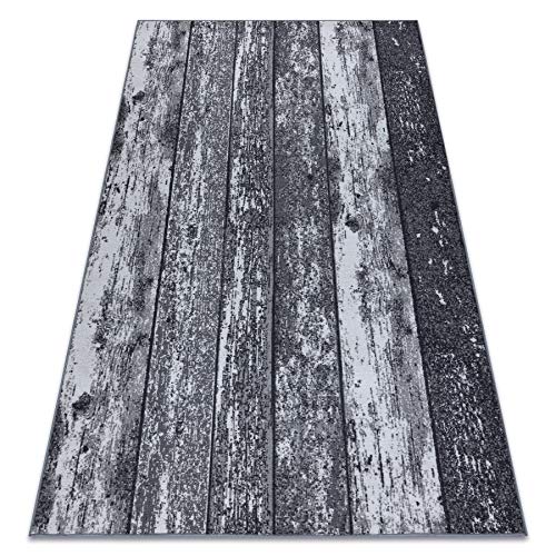 rugsx Antirutsch Teppich Teppichboden Wood Holz Tafel grau 200x250 cm von rugsx