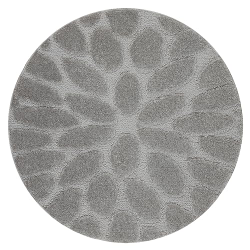 Badteppich Supreme Kreis Stones, Steine, rutschfest, weich, Badezimmerteppich Fussbodenheizung geeignet, Badteppich waschbar grau Kreis 50 cm von rugsx