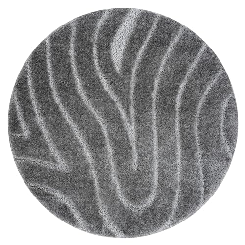 Badteppich Supreme Kreis Waves, Wellen, rutschfest, weich – grau grau Kreis 100 cm von rugsx