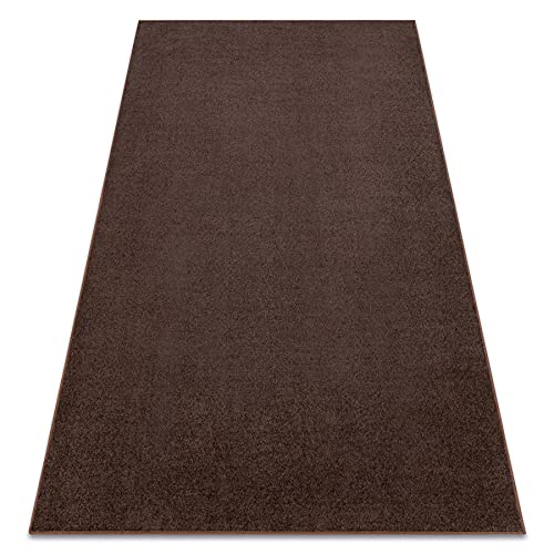 rugsx Einfarbiger Teppich Eton für Zimmer, Wohnzimmer, Schlafzimmer, Teppichboden Auslegware, braun, Verschiedene Größen, 200x300 cm von rugsx