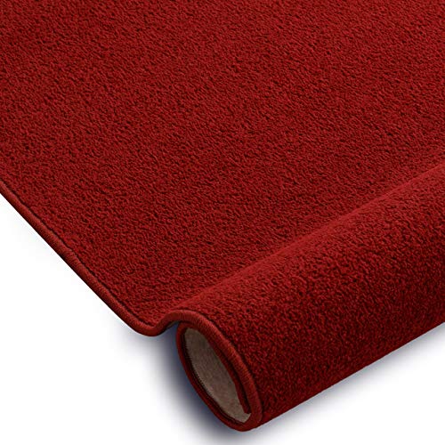 Einfarbiger Teppich Eton für Zimmer, Wohnzimmer, Schlafzimmer, Teppichboden Auslegware, rot, Verschiedene Größen, 150x300 cm von rugsx