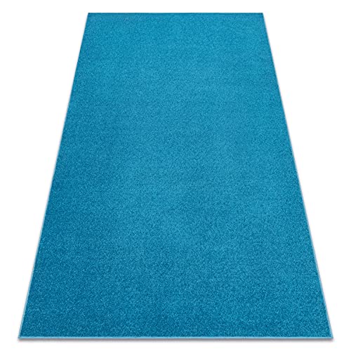 rugsx Einfarbiger Teppich Eton für Zimmer, Wohnzimmer, Schlafzimmer, Teppichboden Auslegware, türkis, Verschiedene Größen, 100x150 cm von rugsx