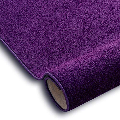rugsx Einfarbiger Teppich Eton für Zimmer, Wohnzimmer, Schlafzimmer, Teppichboden Auslegware, violett lila, Verschiedene Größen, 100x200 cm von rugsx