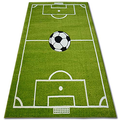 rugsx Kinderteppich Pilly - für Babyzimmer, Spielteppiche, Kinderzimmer, Fußballplatz, Gras, Spielplatz, grün 280x370 cm von rugsx