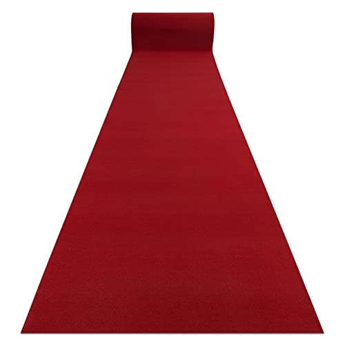 Läufer Antirutsch Rumba 1974, einfarbig, Rotwein, rot, Anti Rutsch Teppich, rutschfest, Hochzeit, Meterware, 120x250 cm von rugsx
