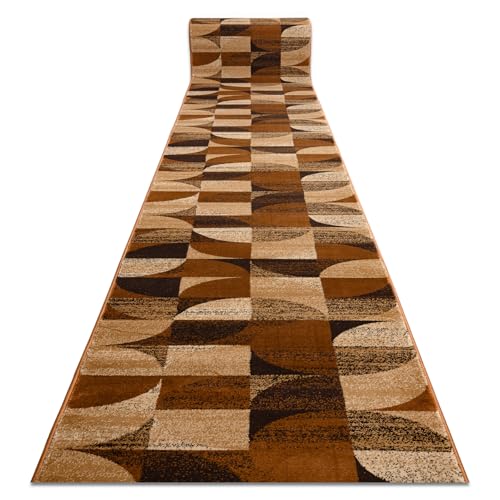 Läufer ROYAL H387 GEOMETRISCH braun/senf 100cm 100x330 cm braun von rugsx