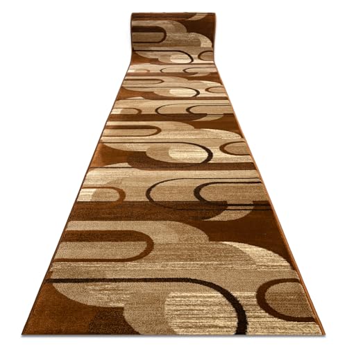 Läufer ROYAL HE405 GEOMETRISCH braun/Creme 80cm 80x700 cm braun von rugsx