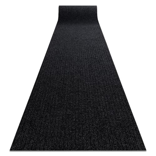 Läufer- Türmatte rutschfest Ceylon Draußen, Drinnen Anthrazit 0923 100cm anthrazit 100x120 cm von rugsx