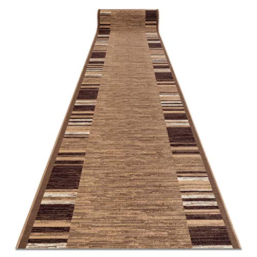 Modernen Preiswert Antirutsch Läufer Adagio beige, Anti Rutsch Teppich rutschfest Brücke Meterware Rahmen für Küche Wohnzimmer, dauerhaft, 100x110 cm von rugsx