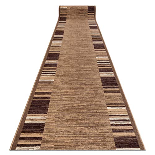 Modernen Preiswert Antirutsch Läufer Adagio beige, Anti Rutsch Teppich rutschfest Brücke Meterware Rahmen für Küche Wohnzimmer, dauerhaft, 133x300 cm von rugsx