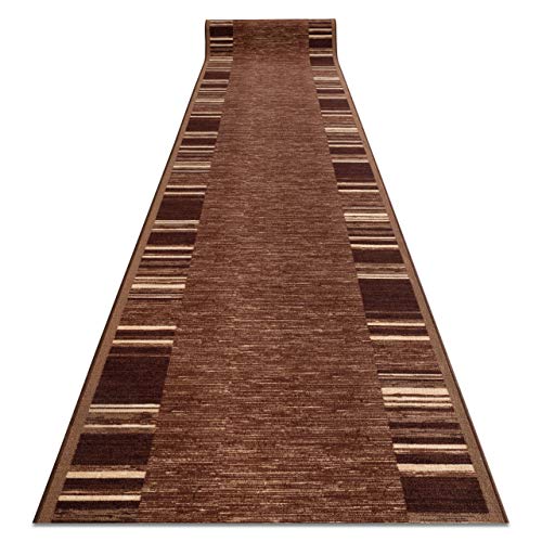 Modernen Preiswert Antirutsch Läufer Adagio braun, Anti Rutsch Teppich rutschfest Brücke Meterware Rahmen für Küche Wohnzimmer, dauerhaft, 100x220 cm von rugsx