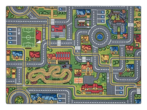 Rebel Roads Teppich City Life 97 Stadt, rutschfest für Kinder - grau 95x133 cm von rugsx