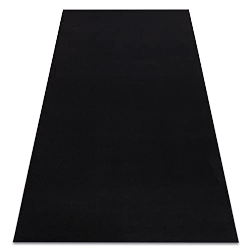 rugsx Teppich Antirutsch Rumba einfarbig schwarz 60x150 cm von rugsx