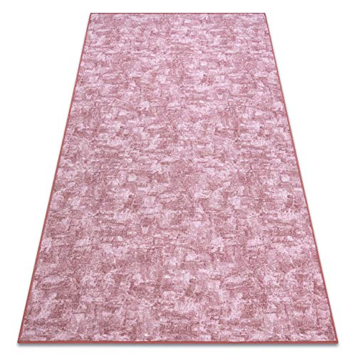 Teppich Solid für Zimmer, Wohnzimmer, Schlafzimmer, Teppichboden Auslegware, Nachahmung von Beton, erröten rosa, Verschiedene Größen, 100x150 cm von rugsx