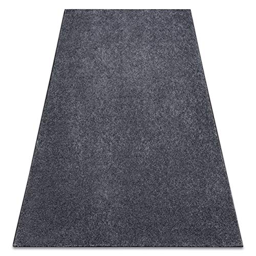 rugsx Einfarbiger Dicker, weicher Teppich San Miguel für Schlafzimmer, Wohnzimmer, Zimmer, Teppichboden Auslegware, grau, Verschiedene Größen, 200x350 cm von rugsx