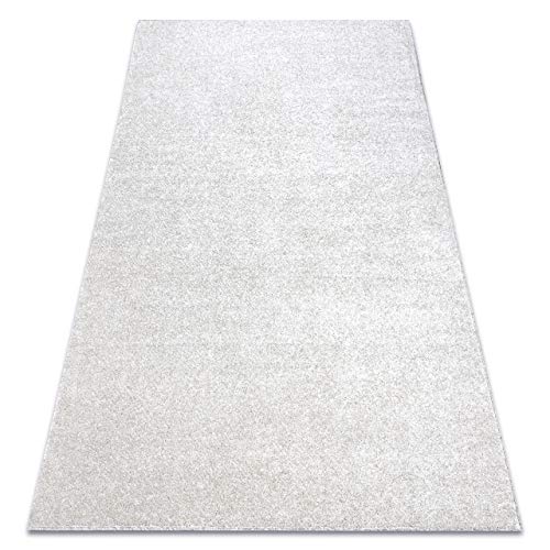 Einfarbiger empfindlich Teppich Santa FE für Zimmer, Wohnzimmer, Schlafzimmer, Teppichboden Auslegware, Creme, Verschiedene Größen, 300x450 cm von rugsx