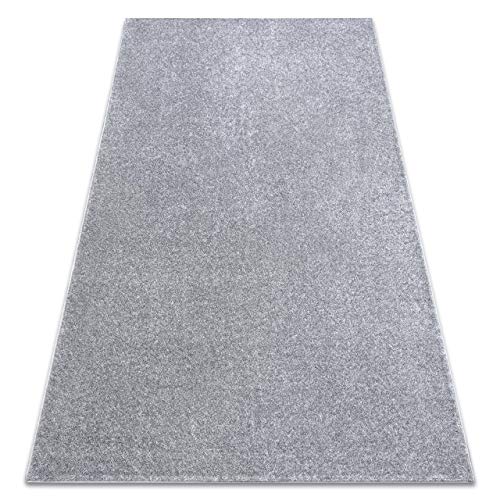 rugsx Einfarbiger empfindlich Teppich Santa FE für Zimmer, Wohnzimmer, Schlafzimmer, Teppichboden Auslegware, Silber, Verschiedene Größen, 200x200 cm von rugsx