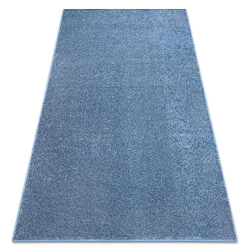 rugsx Einfarbiger empfindlich Teppich Santa FE für Zimmer, Wohnzimmer, Schlafzimmer, Teppichboden Auslegware, blau, Verschiedene Größen, 300x450 cm von rugsx