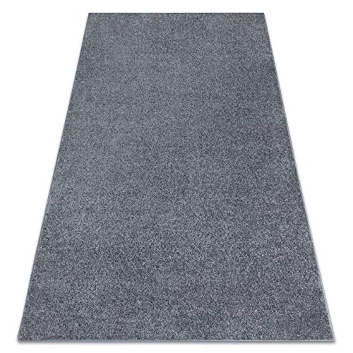 rugsx Einfarbiger empfindlich Teppich Santa FE für Zimmer, Wohnzimmer, Schlafzimmer, Teppichboden Auslegware, grau, Verschiedene Größen, 150x400 cm von rugsx