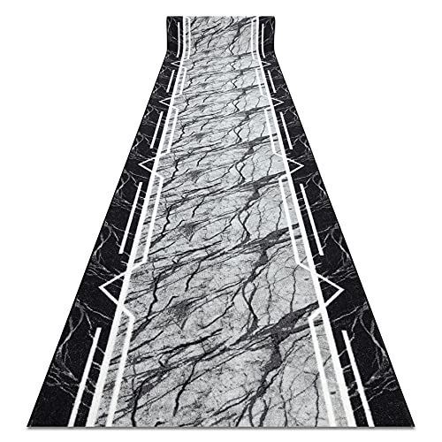rugsx Läufer Antirutsch MARMUR Marmor, Stein grau 80x200 cm von rugsx