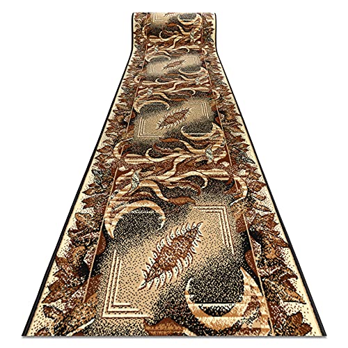 rugsx Läufer BCF Blatt für Flur, Küche beige (AGAWA) 120x320 cm von rugsx